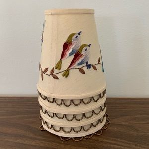 Set of 4 Embroidered Linen Sconces